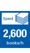 Prosecc speed 2,600books/h