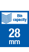 Bin capacity 28mm