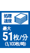 最大51枚/分（3,100枚/時）