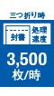 三つ折り時 処理速度 3,500枚/時